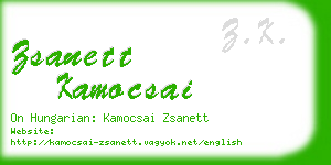 zsanett kamocsai business card